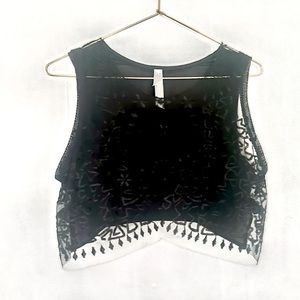 Free People Movement ~ Black, Cropped, Lace, Embroidered "Lakota" Bralette